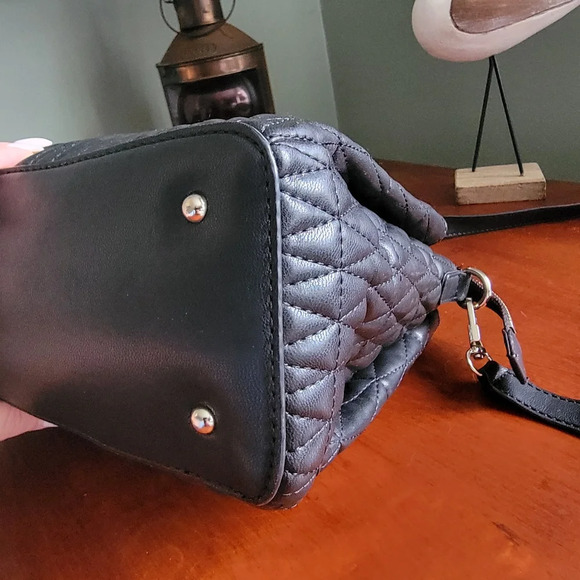 Guess Brinkley Triple Compartment Satchel in Black Faux Leather - Picture 8 of 15